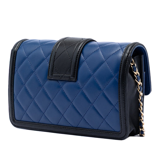 Bicolor Quilted Lambskin Elegant CC Flap Wallet on Chain - Image 2