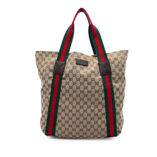 GG Canvas Web Tote - Image 1