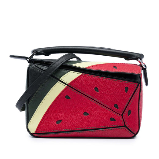 Paulas Ibiza Mini Calfskin Watermelon Puzzle Satchel - Image 1