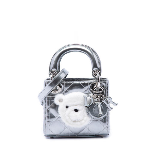 Micro Metallic Patent Cannage Bear Lady Dior - Image 1