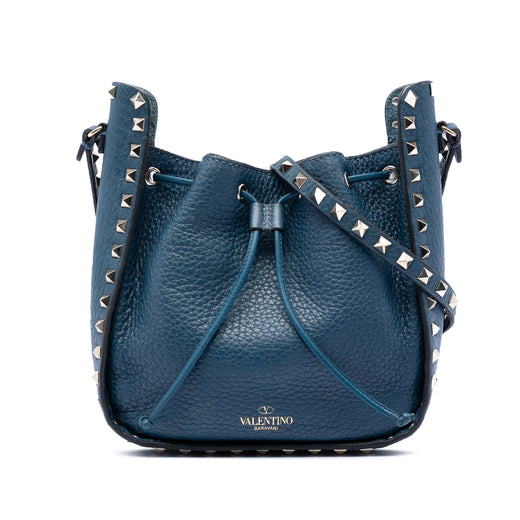 Small Grained Calfskin Rockstud Bucket Bag - Image 1