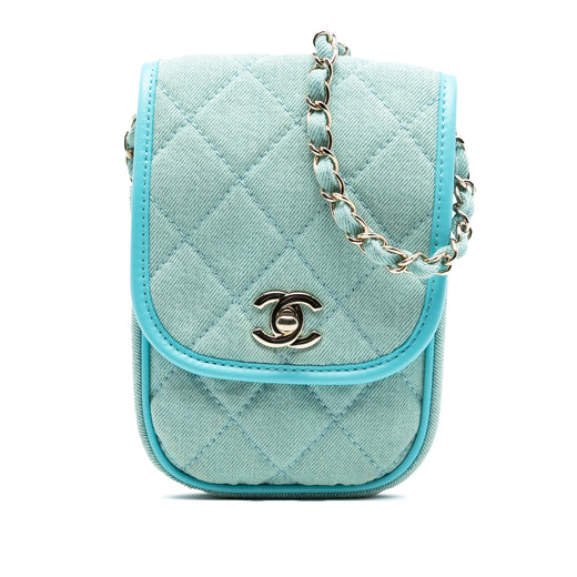 Mini CC Quilted Denim Crossbody - Image 1