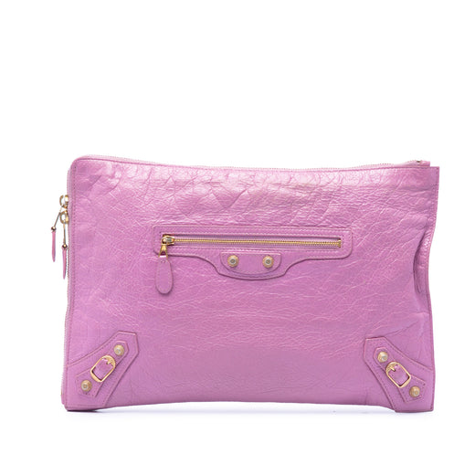 Lambskin Motocross Giant 12 Zip Around Flat Clutch - Image 1