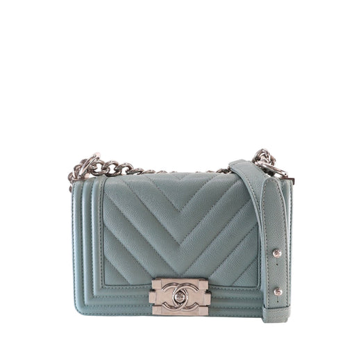 Small Chevron Caviar Boy Flap - Image 1