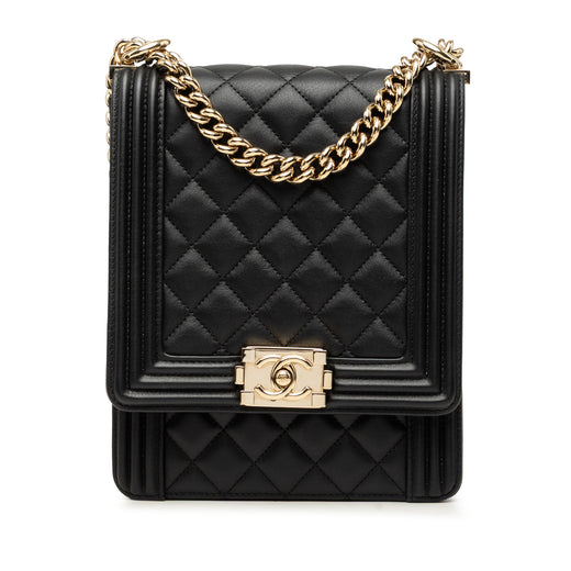 Quilted Lambskin North South Boy Flap - Image 1