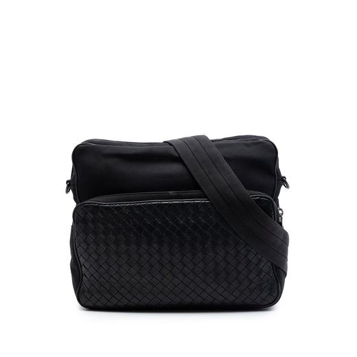 Nappa Intrecciato Trimmed Canvas Messenger Bag - Image 1