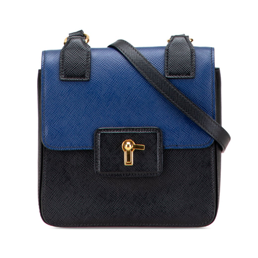 Bicolor Saffiano Cuir Flap Crossbody - Image 1