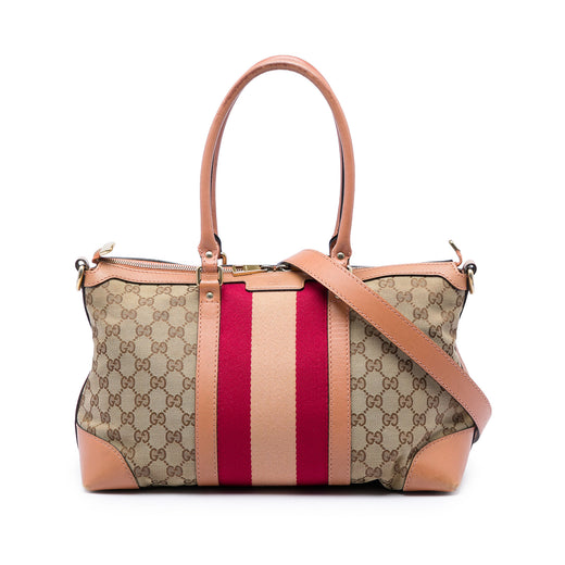 GG Canvas Web Satchel - Image 1