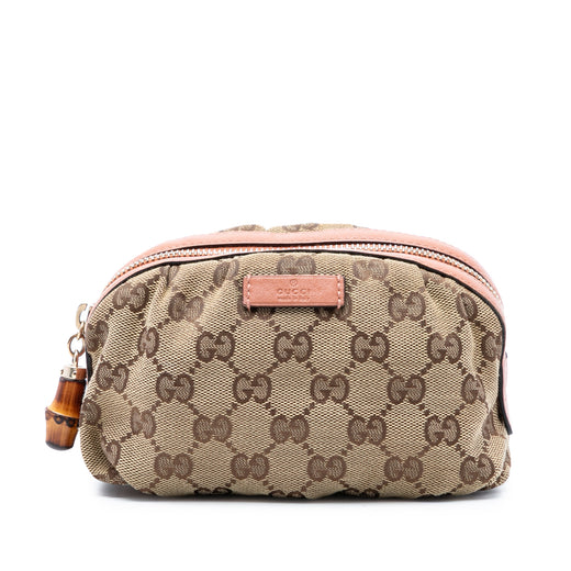 GG Canvas Bamboo Clutch - Image 1