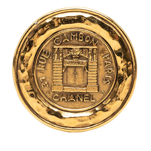 Gold Plated 31 Rue Cambon Medallion Pin Brooch - Image 1