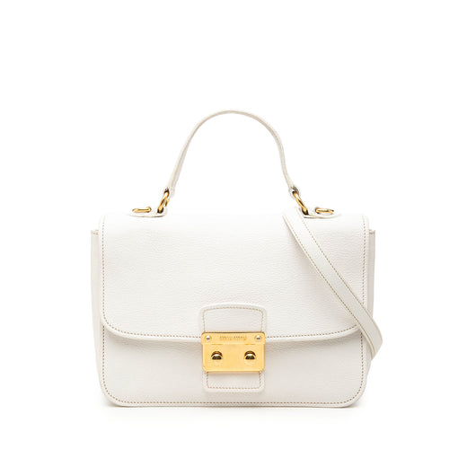 Goatskin Madras Push Lock Top Handle Satchel - Image 1