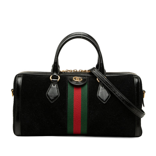 Medium Suede Web Ophidia Top Handle Bag - Image 1