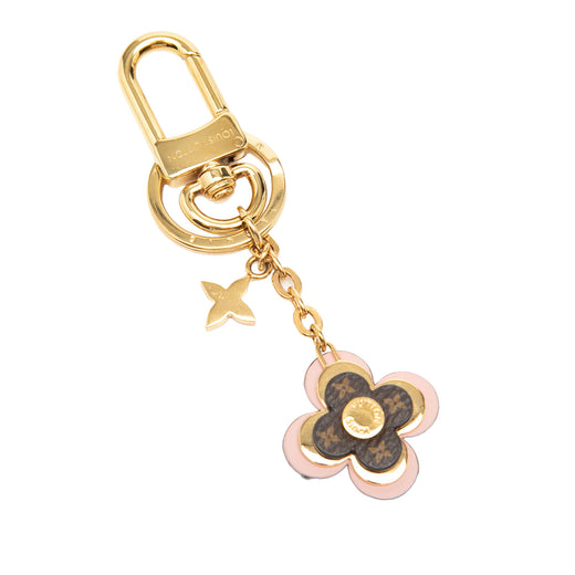 Gold Plated Monogram Blooming Flowers Bag Charm and Key Holder - Image 1