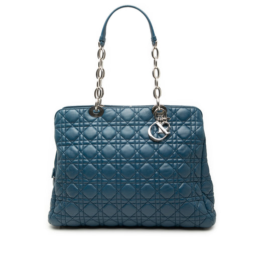 Large Lambskin Cannage Soft Zipped Lady Dior Shopping Tote - Image 1