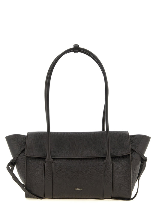 Mulberry Bayswater Shoulder Bag — Black Hammered Calf Leather