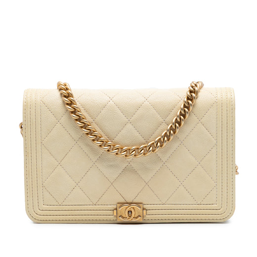 Quilted Caviar Boy Wallet on Chain - Image 1