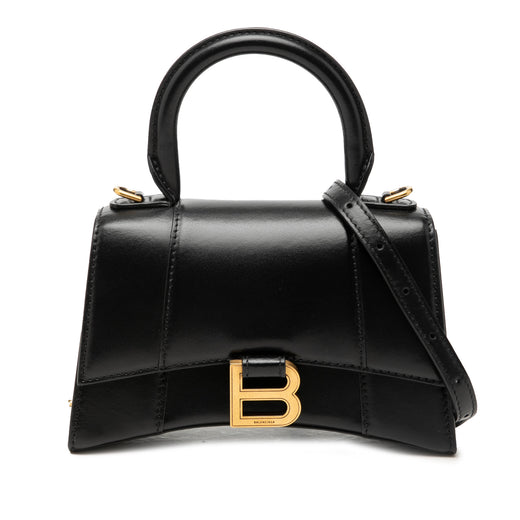 Small Shiny Box Calfskin Hourglass Top Handle Bag - Image 1