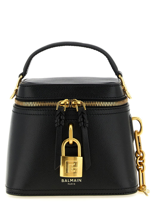 Balmain Pulse Top Handle Bag — Black Buffalo Leather