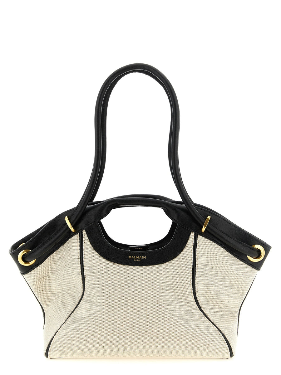 Balmain Paris Tote Bag — Multicolor Cotton And Linen Blend Canvas