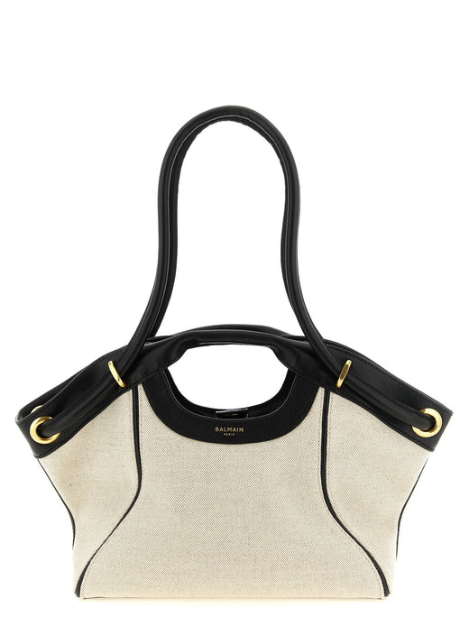 Balmain Paris Tote Bag — Multicolor Cotton And Linen Blend Canvas