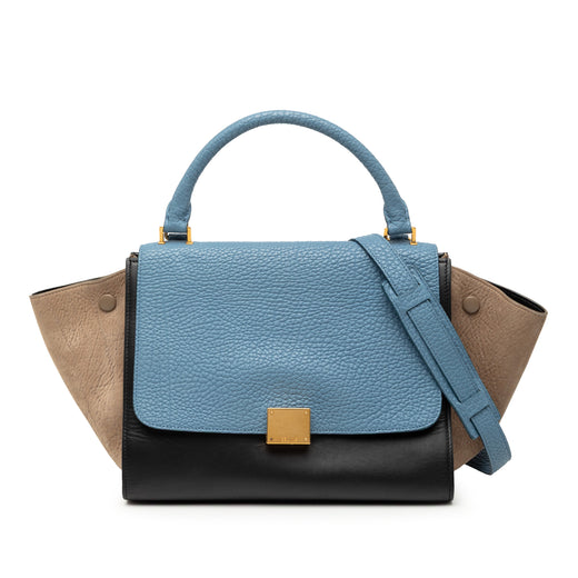 Small Tricolor Leather Trapeze Satchel - Image 1