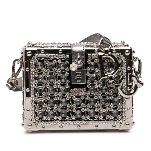 Rhinestone Embellished Jacquard Dolce Box Bag - Image 1