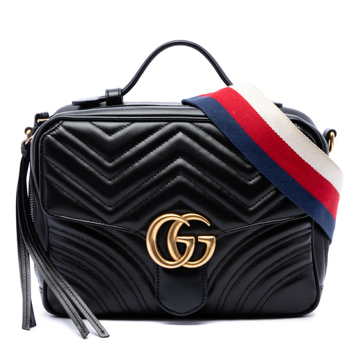 Small GG Marmont Matelasse Calfskin Sylvie Top Handle Satchel - Image 1