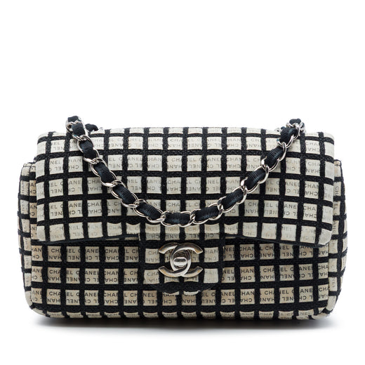 Mini Rectangular Tweed and Ribbon Logo Single Flap - Image 1