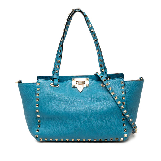 Small Grained Calfskin Rockstud Trapeze Satchel - Image 1