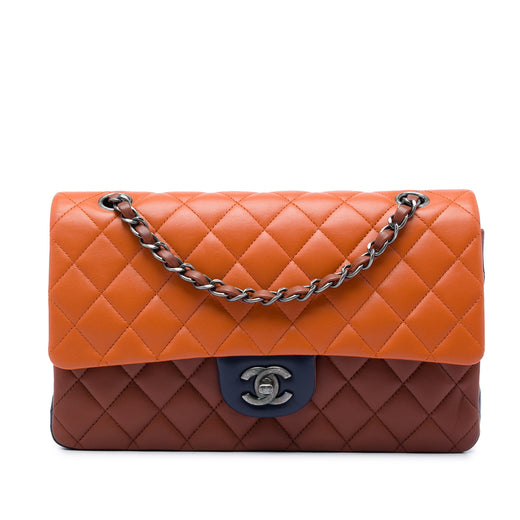 Medium Classic Tricolor Lambskin Double Flap - Image 1