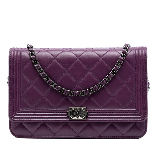 Quilted Lambskin Boy Wallet on Chain - Image 1