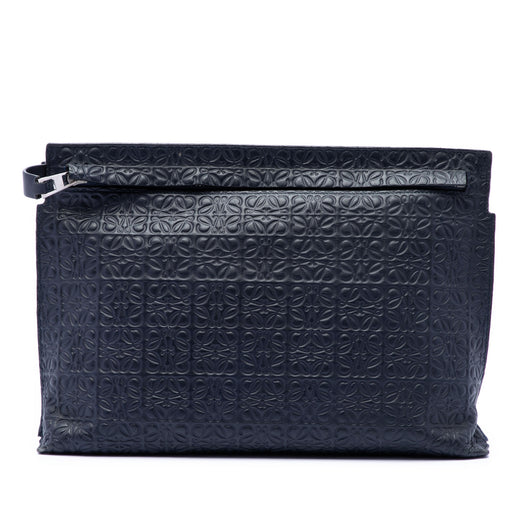 Embossed Anagram Leather Repeat T Clutch - Image 1
