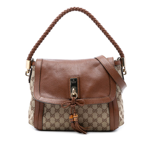 GG Canvas Bella Flap Satchel - Image 1
