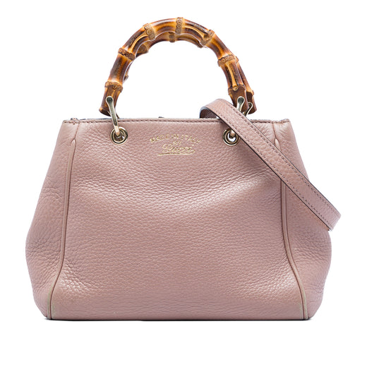 Mini Calfskin Bamboo Shopper Satchel - Image 1