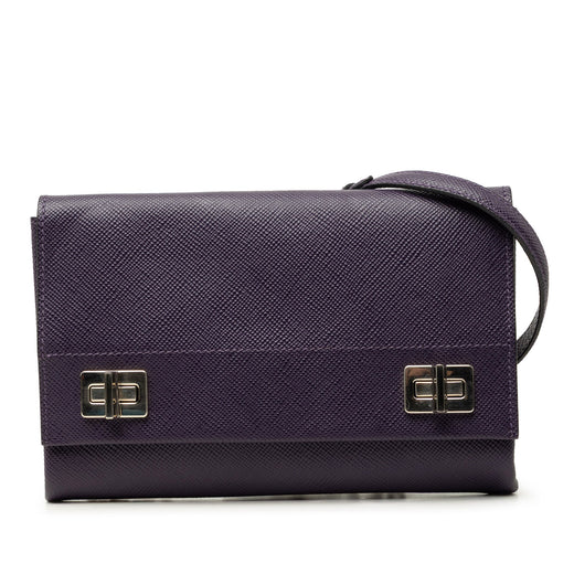 Saffiano Cuir Twist Lock Chain Flap - Image 1