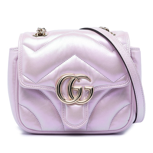 Mini GG Marmont Matelasse Iridescent Calfskin Flap Crossbody - Image 1