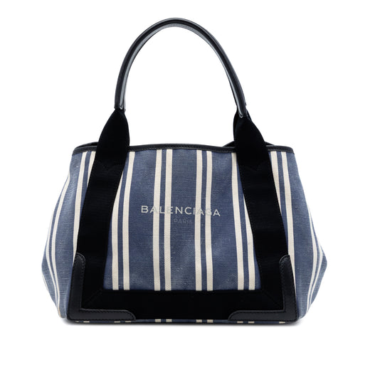 Canvas Striped Navy Cabas S - Image 1