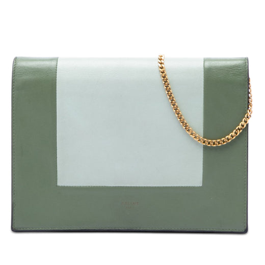 Bicolor Leather Frame Wallet on Chain - Image 1