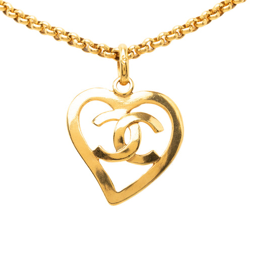 CC Gold Plated Heart Pendant Necklace - Image 1