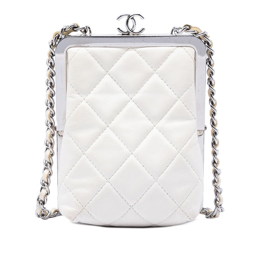 CC Quilted Acrylic and Lambskin Evening Clutch With Chain - Image 1
