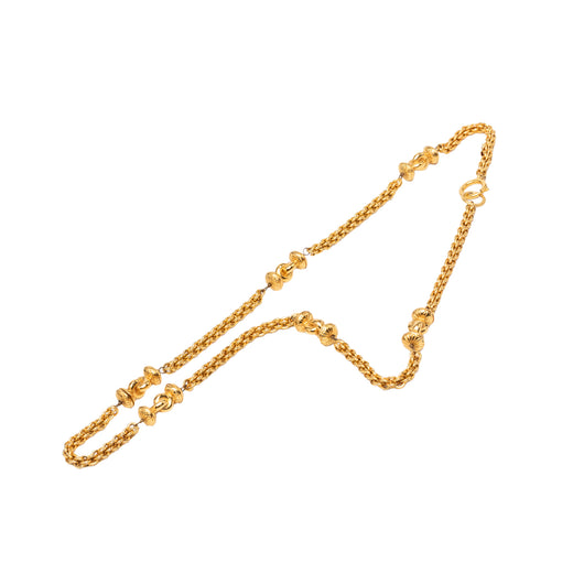 CC Gold Plated Station Chain Long Necklace - Image 1