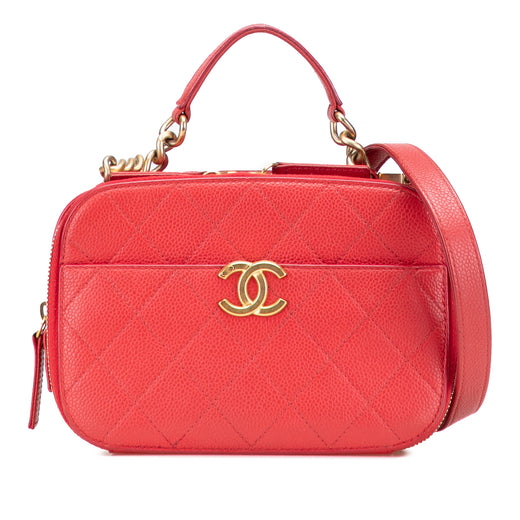 Small Quilted Caviar Top Handle Camera Bag - Image 1