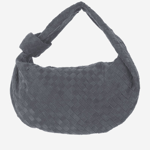 Bottega Veneta Jodie Shoulder Bag — Gray Lambskin Leather