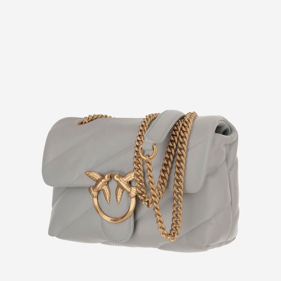 Pinko Mini Puff Shoulder Bag — Gray Leather