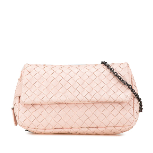 Leather Intrecciato Chain Flap Crossbody - Image 1