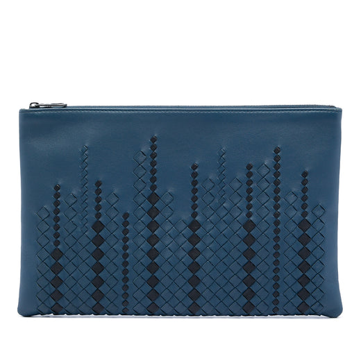 Bicolor Nappa Intrecciato Clutch - Image 1