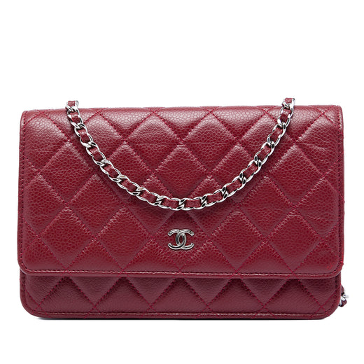 CC Quilted Caviar Wallet on Chain - Image 1