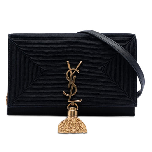 Embroidered Satin Monogram Kate Tassel Wallet on Chain - Image 1