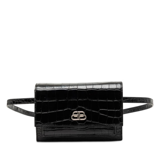 Croc Embossed Leather Sharp Belt Bag XS - Image 1