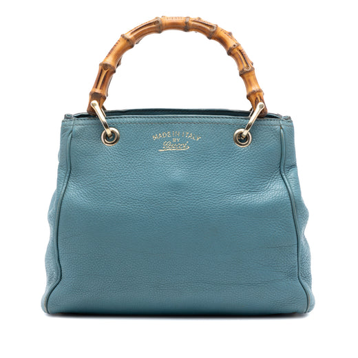Small Calfskin Bamboo Shopper Satchel - Image 1